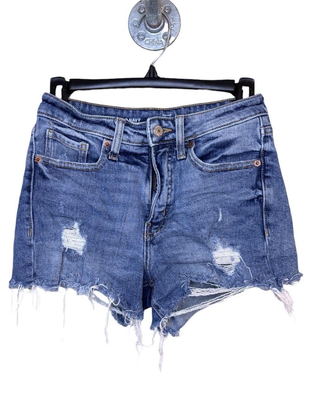 Old Navy High-Rise O.G. Straight Distressed Denim Shorts Size 0